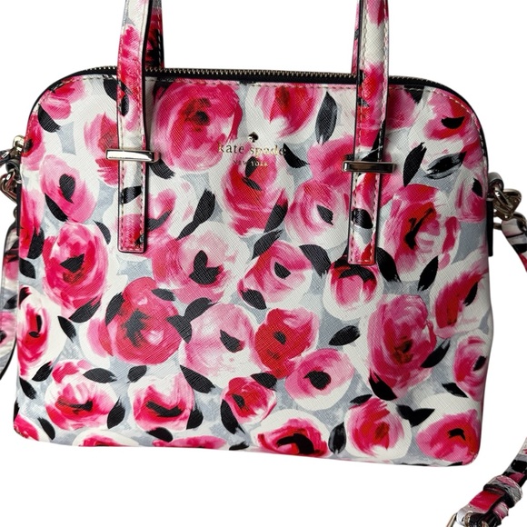 KATE SPADE New York Cedar Street Rose Maise Satchel Floral Crossbody Bag Flowers - Picture 2 of 16